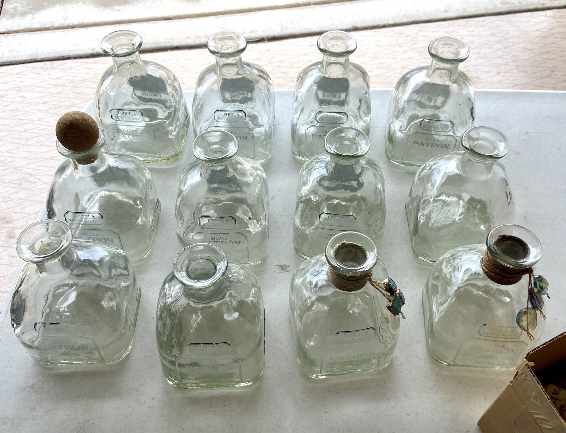 🍋 12 FULL SIZE PATRON BOTTLES - GREAT FOR CRAFTS OR WHATEVER YOU WANT THEM FOR 🍋