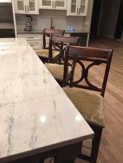 Solid cherry wood bar stools - essentially brand new