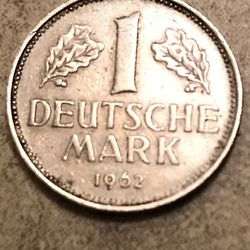 1 Deutsche Mark 1962 Bundesrepublic Deutschland Coin 