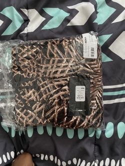 Fashionova Gold And Black Sequin Maxi Dress