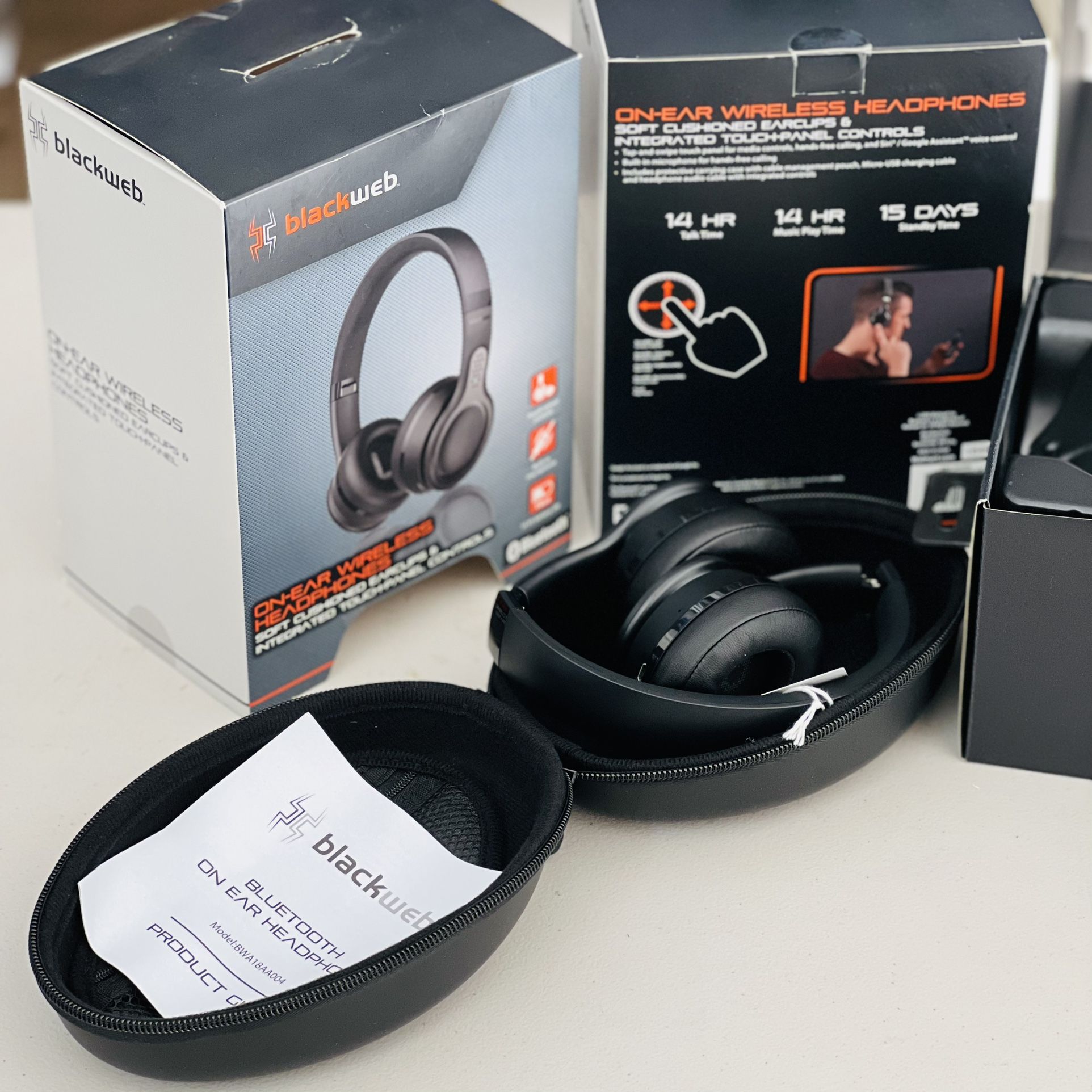 Blackweb over store ear wireless headphones