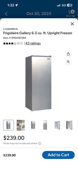 Frigidaire Freezer 6.5cu ft