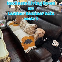 For Sale: Luxury Reclining Leather Living Room Set $1499-Corona, CA