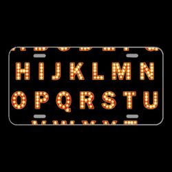 License Plate Novelty Car Front Broadway Font Letters Sign Lights