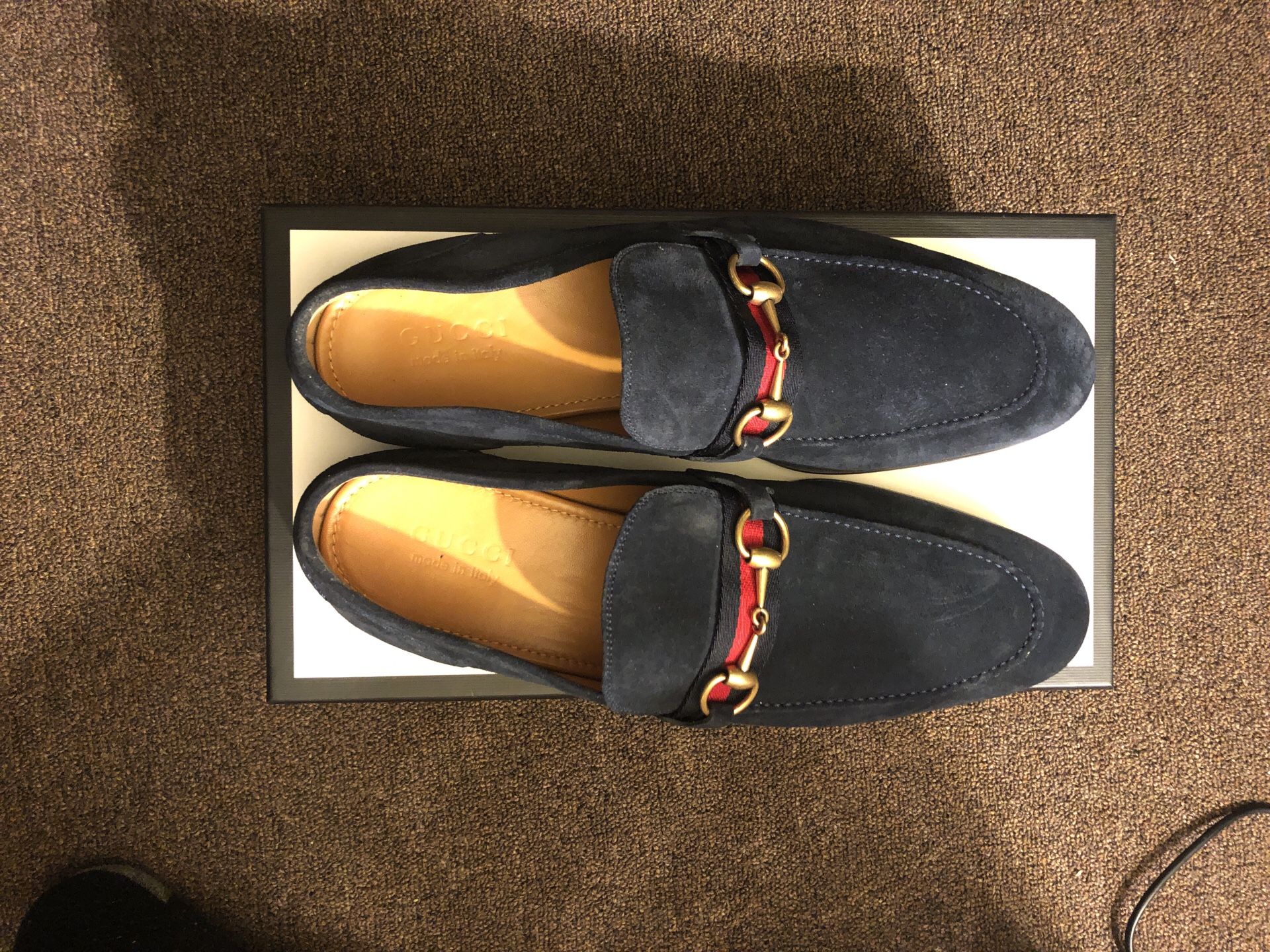 Navy Blue Gucci Loafers SIZE: 11