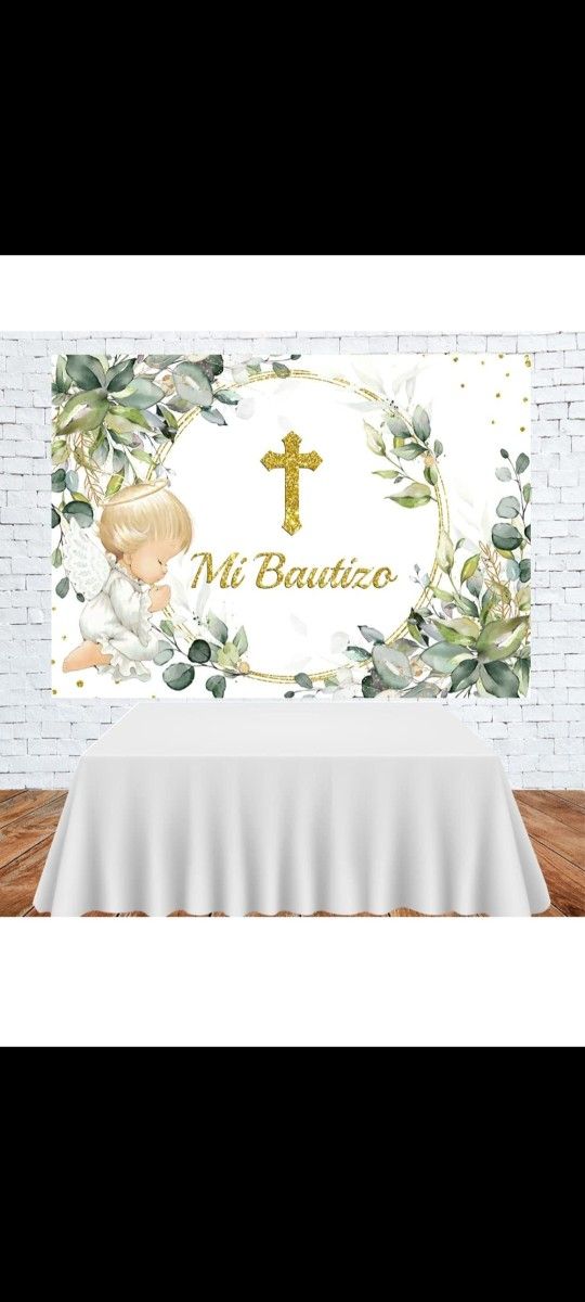 Mural Y Mantel Para Bautizo $60