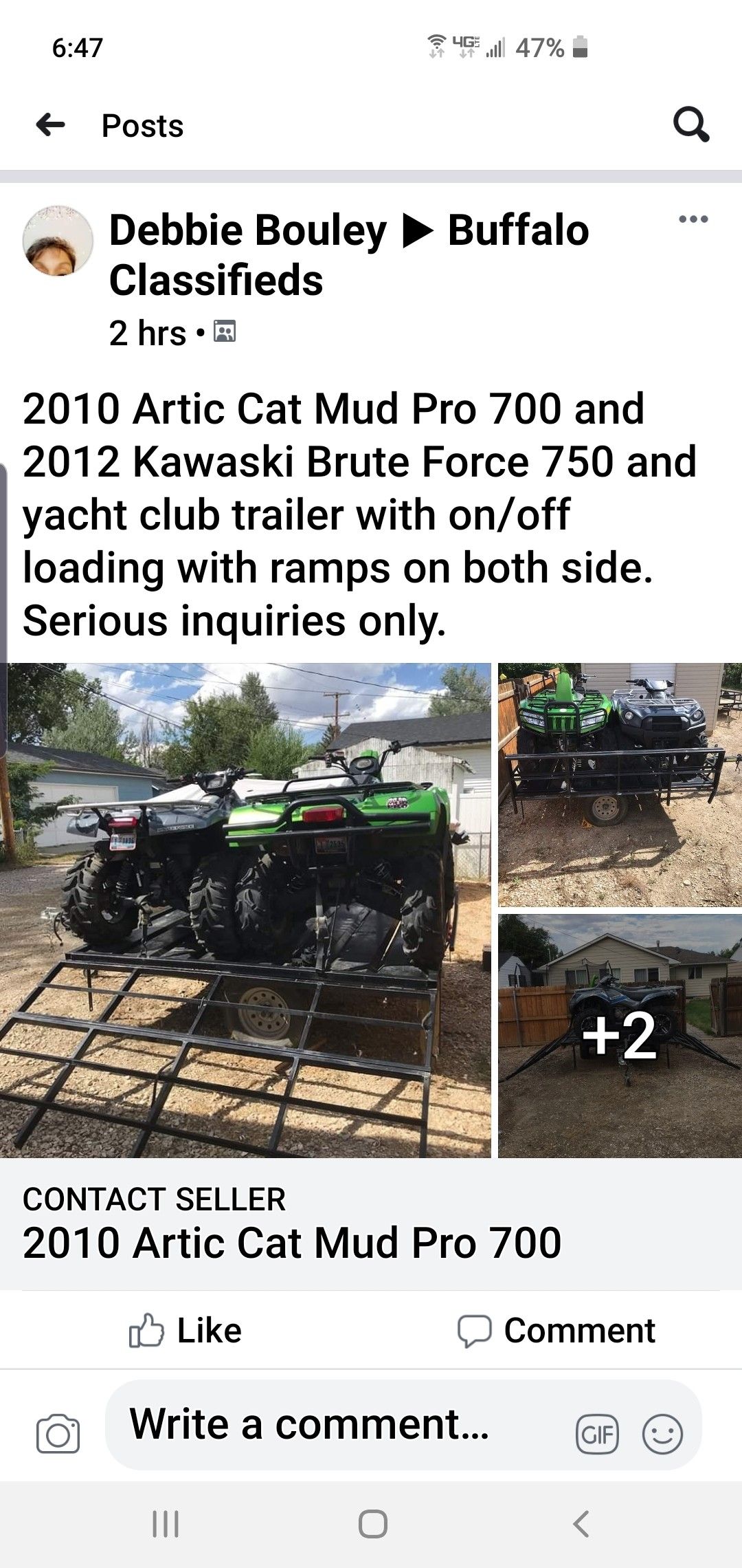 Photo 4 wheelers and trailer