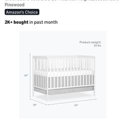 Crib & Crib Mattress W/ Sheets 