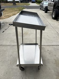 Stainless Steel Rolling Tilt Top Cart