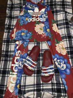 Adidas 3 piece set small slides 9