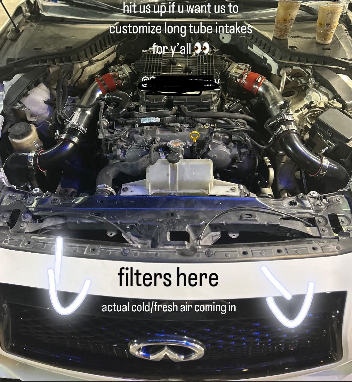 Q50 Custom Long Tube Cold Air Intake