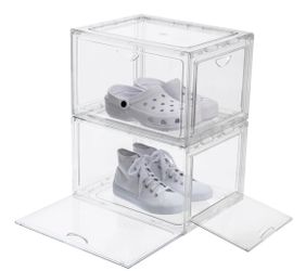 Stackable Shoebox & Organizer Fully Transparent 4-Pack Brand New