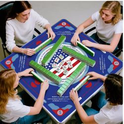 32.5 Inch American Mahjong Mat for Table, Non-Slip & Noise Reduction Gaming Mat with Drawstring Bag, Perfect for Poker, Board Games, Card Games, Tile 