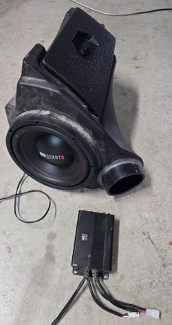 Polaris rzr mb quart 10" subwoofer box and amp
