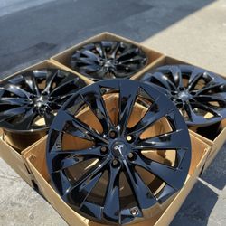 20” Tesla Model X OEM Wheels Gloss Black POWDER COAT EXCHANGE