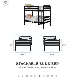 Stackable bunk bed