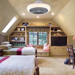 Ceiling Fan with Lights Low Profile Modern Small Ceiling Fans with LED Lights and Remote Control for Bedroom, Wihte Flush Mount Enclosed Ceiling Light