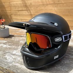 NEXX Garage X Motorcycle Helmet! Matt Black Size Medium! Includes Ltd 100% Goggles 