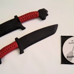 Martial Arts Polypropylene Training Knife Pair with Instruction DVD Video 