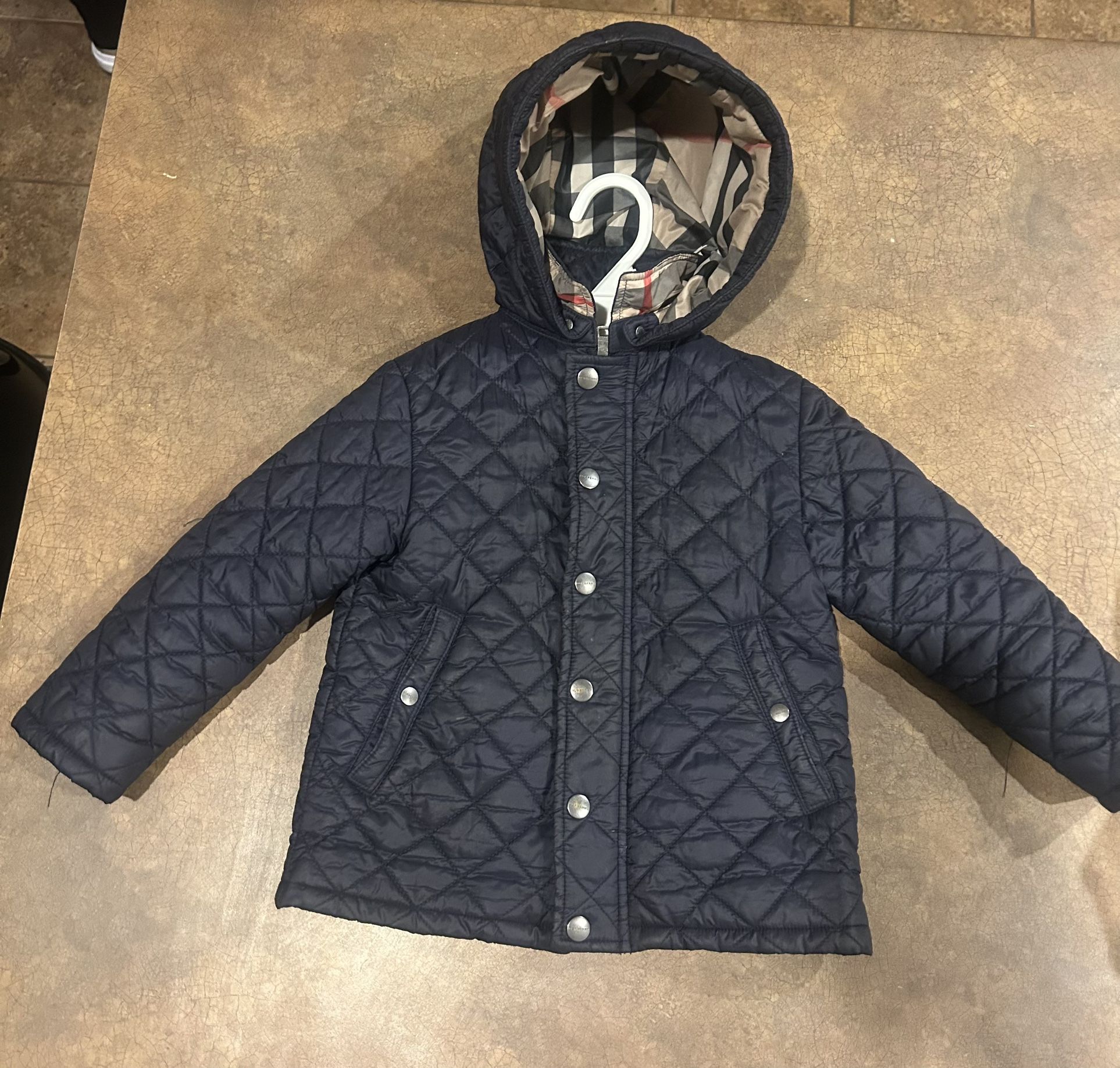Burberry Kids Quilted Jacket Navy Signature 