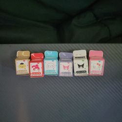 6 Erasers, Sanrio Themed - Hello Kitty, Kuromi, My Melody, Pompompurin, Cinnamoroll, 