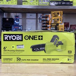 RYOBI ONE+ 18V 6 in. Cordless Battery Compact Pruning Mini Chainsaw (Tool Only)
