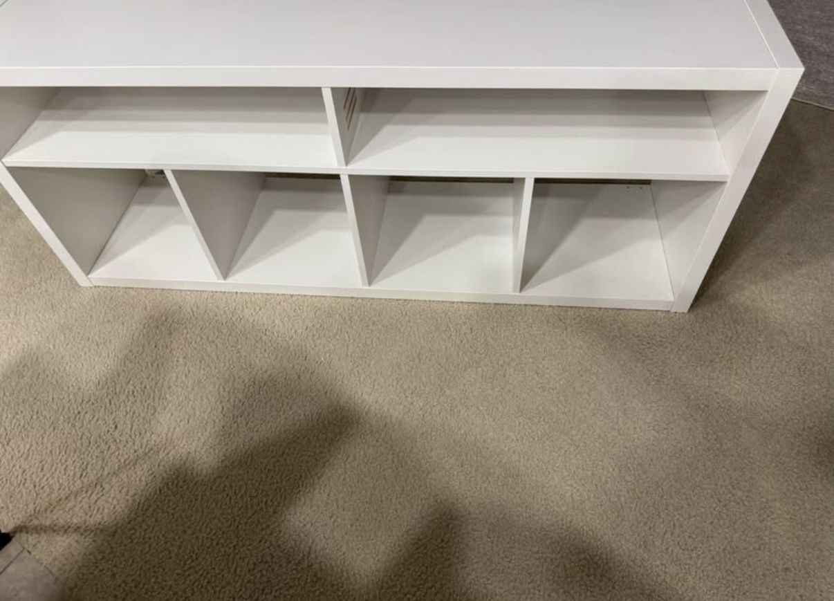 White cabinet shelving unit