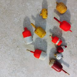 Vintage Folk Art Fishing Lures & Bobbers 