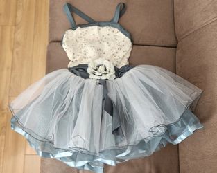 Aquamarine & Cream Ballet Dress Child L, Like-new 