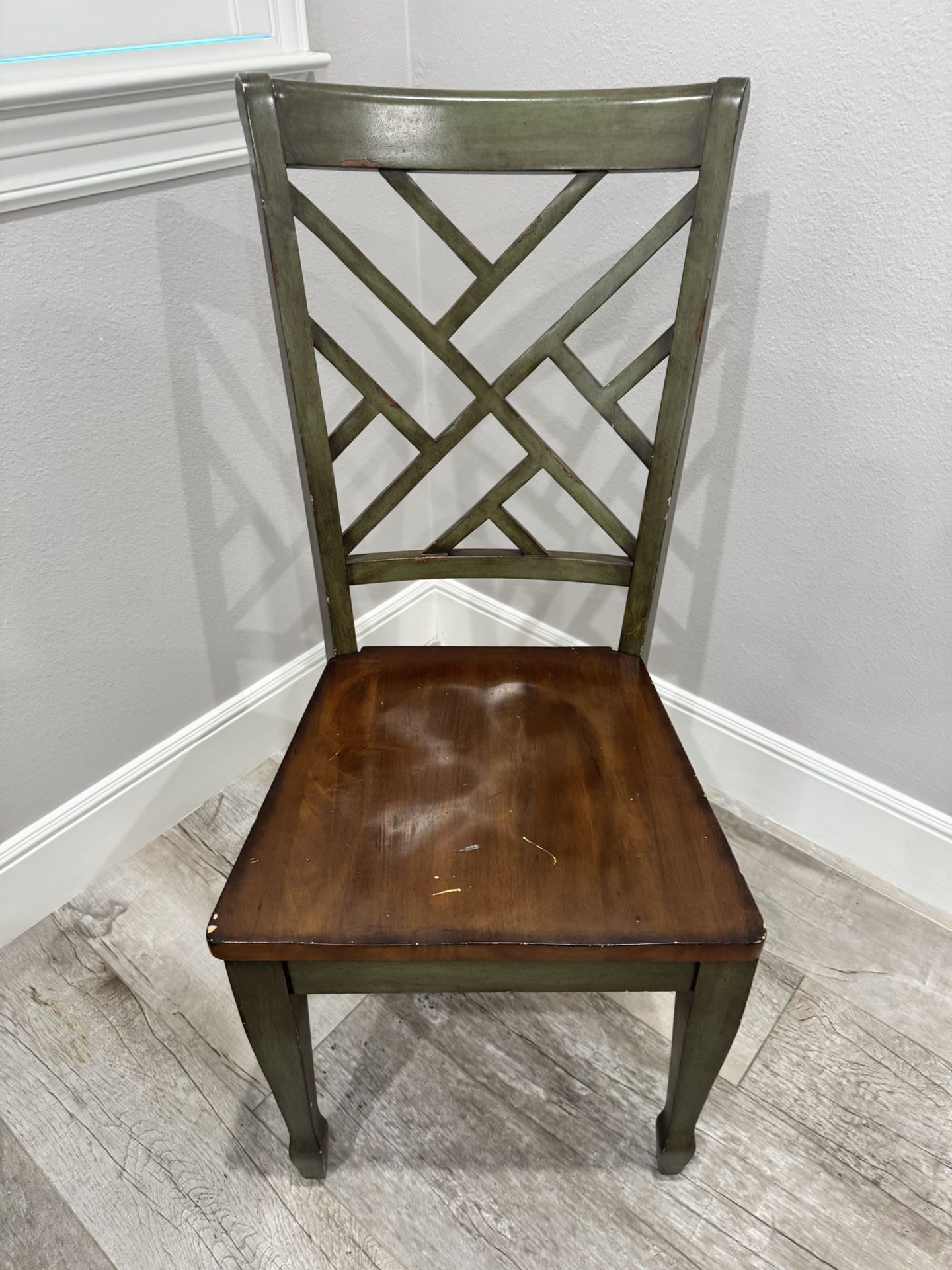 Set of 2 Solid Wood Dining Chairs (Geometric Back Design)