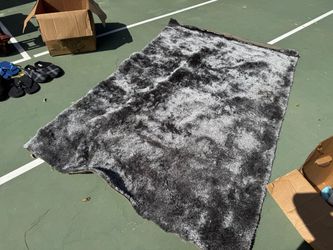 Black and Gray Shag Area Rug
