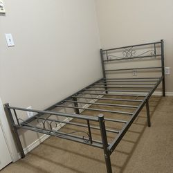 Twin Metal bed. 