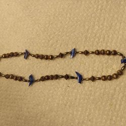 Sterling And Natural Stone Vintage Neclace 