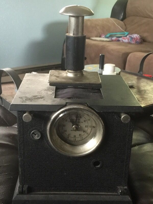 Antique Follett time stamp clock