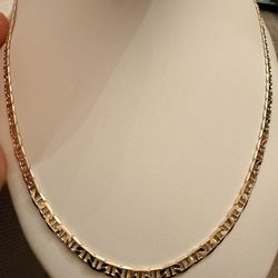 14K gold plated Mariner link chain necklace, 