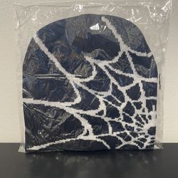 Spider Web Beanie NEW SEALED Black & White Unisex Knitted Skully Hat Halloween