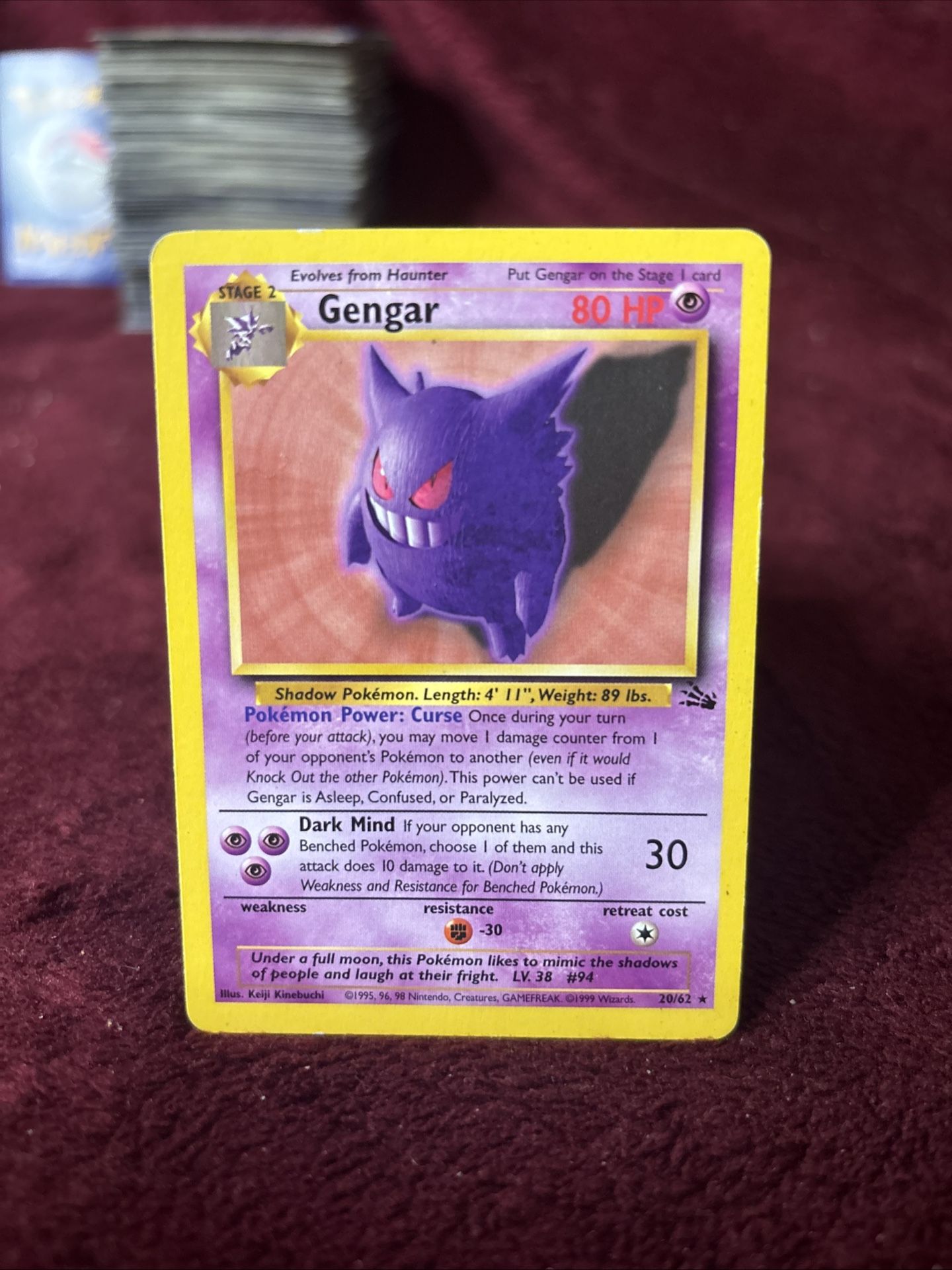 Gengar 20/62 - Fossil Regular - Pokemon TCG Non Holo