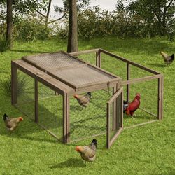 46" Width Foldable Wooden Chicken Coop Rabbit Hutch