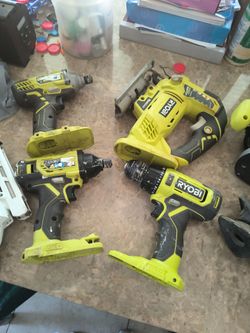 Set up Ryobi drills 2 compact 1 regular an one jigsaw