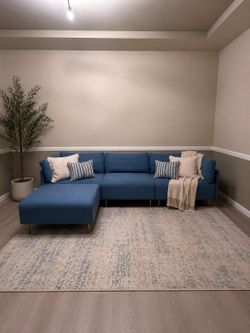 Blue 4 Piece Couch w/Ottoman