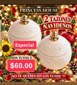 Especial $60.00 Set De 2 Bowles Esferas Para Chocolate Atoles Postres Nueva Linea Widflower Ceramica Princess House Ventas Finales