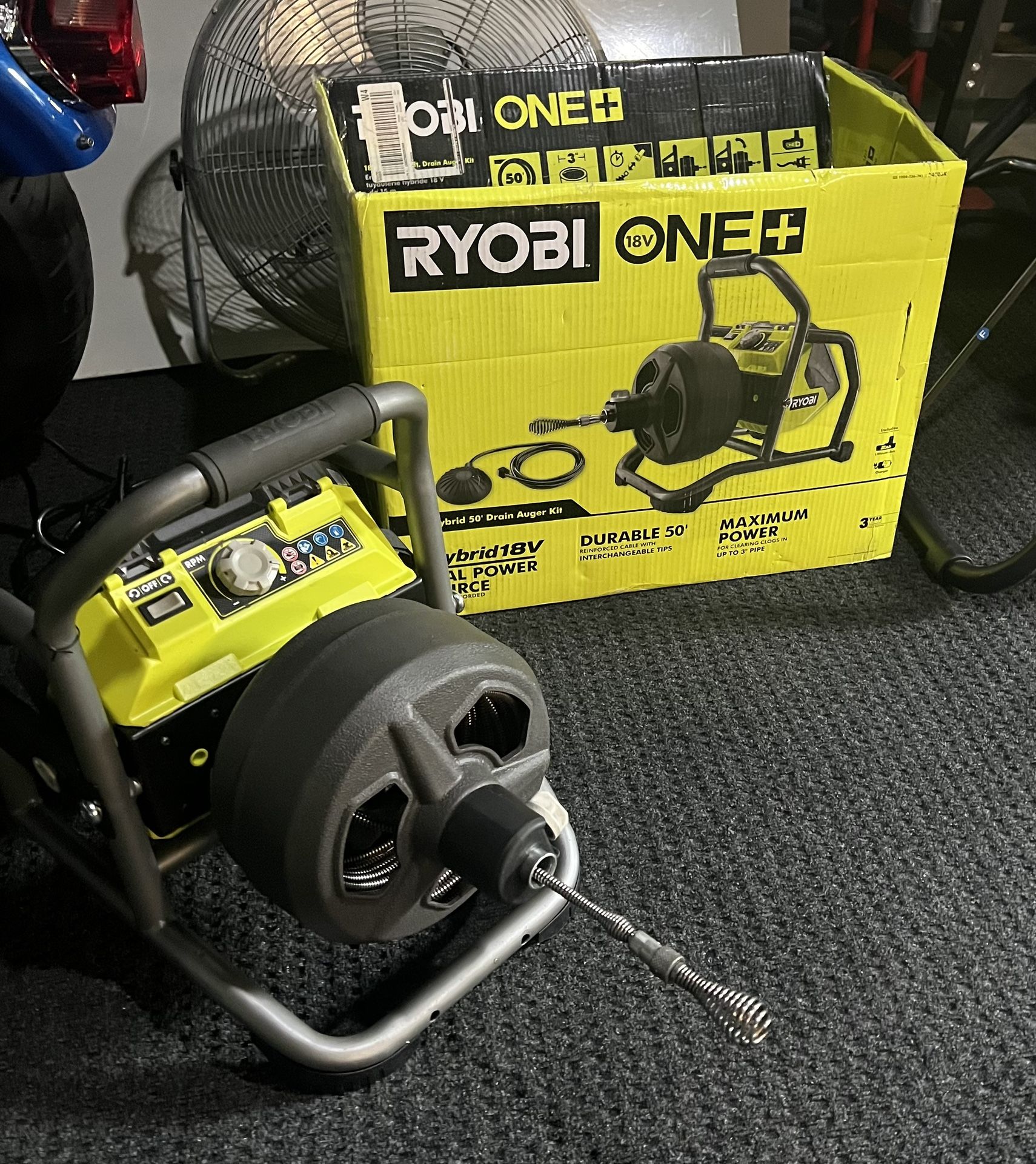Ryobi One 18V Hybrid Drain Augerkit With 50 Feet