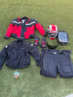 Motorcycle jackets and helmet