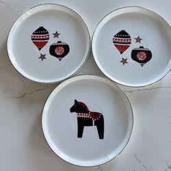 New! Holiday Plates 3 Count Christmas Gift♪