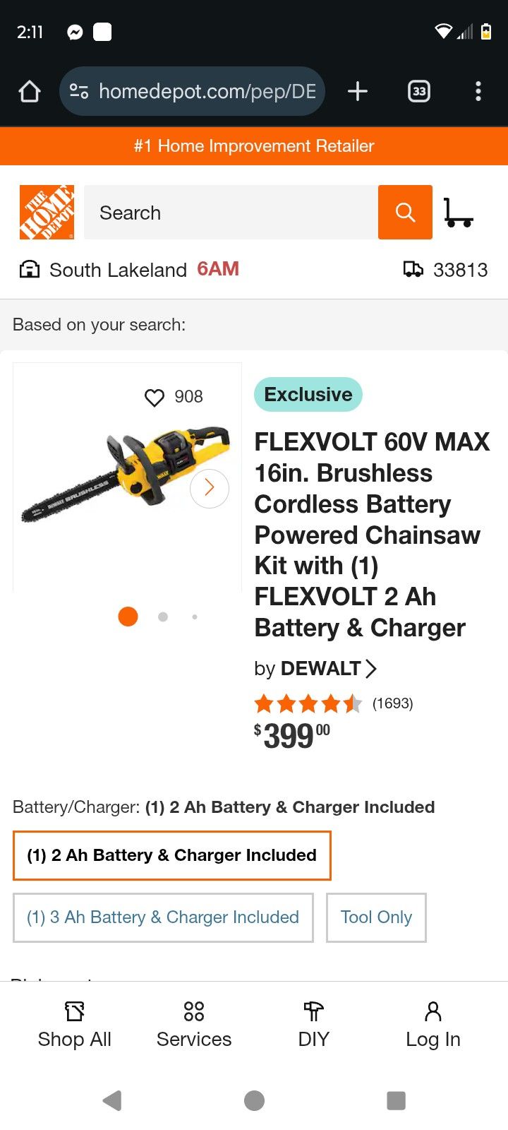 DeWalt Brushless Chainsaw