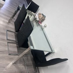 Glass Dining Table With 4 Chairs