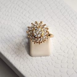 Adjustable Gold Sunflower Anxiety Relief Ring