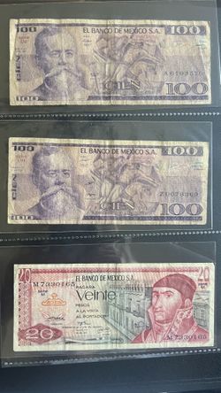 Mexican Banknote 1981 and 1972 all three for $25
