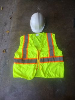 Safety Vest And Hard Hat