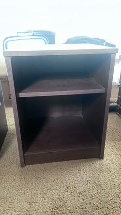 Dark Brown Wooden Bookshelf with Two Shelves